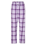 Boxercraft BW6620 Women's Haley Flannel Pants - Lavender Sophia Plaid - front