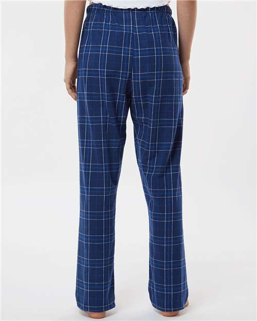 Boxercraft BW6620 Women's Haley Flannel Pants - Navy Field Day Plaid - model back