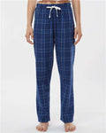 Boxercraft BW6620 Women's Haley Flannel Pants - Navy Field Day Plaid - model front