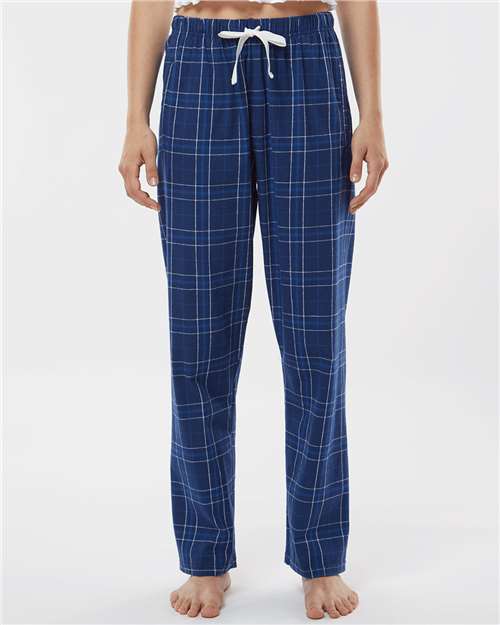 Boxercraft BW6620 Women's Haley Flannel Pants - Navy Field Day Plaid - model front