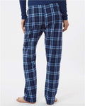 Boxercraft BW6620 Women's Haley Flannel Pants - Navy/ Columbia Plaid - model back