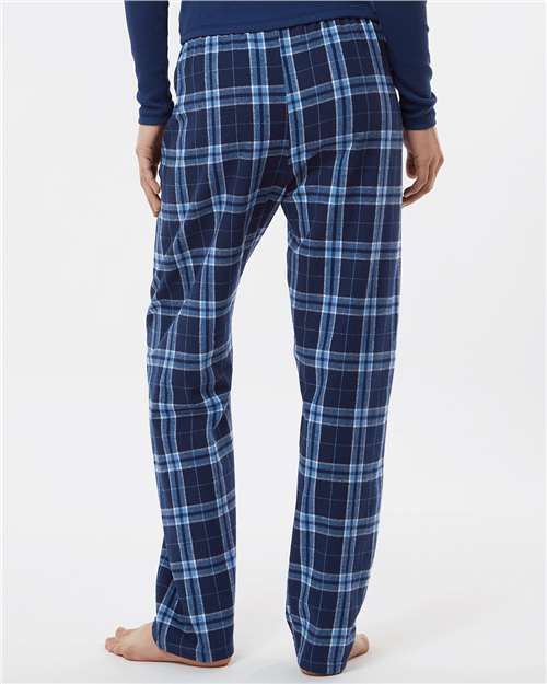 Boxercraft BW6620 Women's Haley Flannel Pants - Navy/ Columbia Plaid - model back