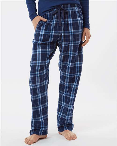 Boxercraft BW6620 Women's Haley Flannel Pants - Navy/ Columbia Plaid - model front