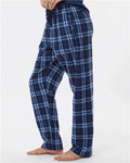 Boxercraft BW6620 Women's Haley Flannel Pants - Navy/ Columbia Plaid - model side