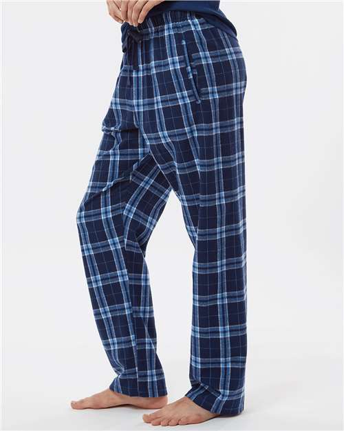 Boxercraft BW6620 Women's Haley Flannel Pants - Navy/ Columbia Plaid - model side
