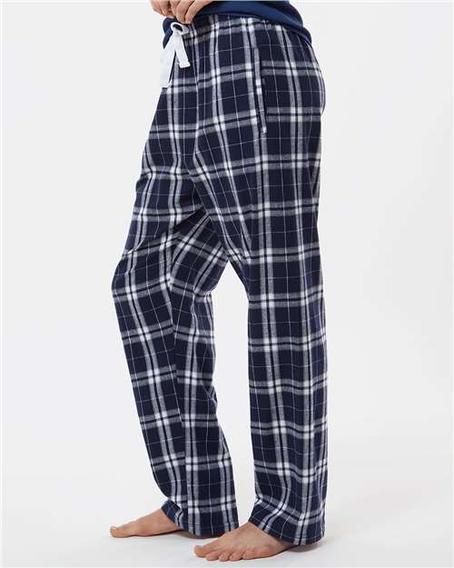 Boxercraft BW6620 Women's Haley Flannel Pants - Navy/ Silver Plaid - model side