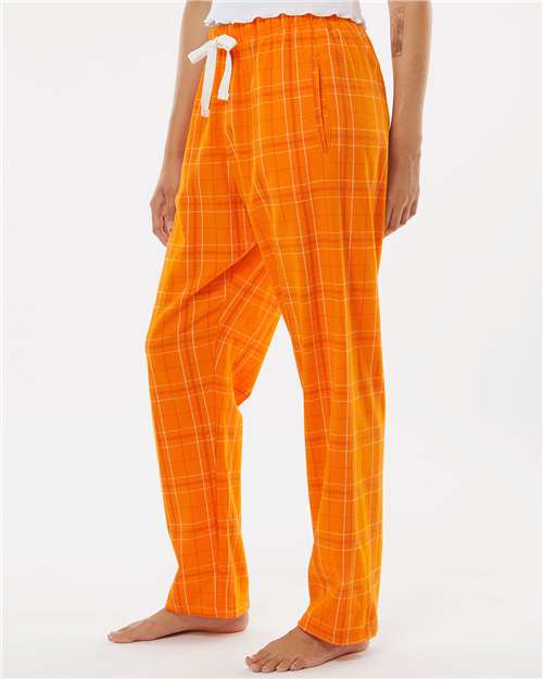 Boxercraft BW6620 Women's Haley Flannel Pants - Orange Field Day Plaid - model side