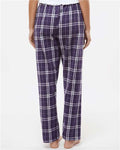 Boxercraft BW6620 Women's Haley Flannel Pants - Purple/ White Plaid - model back