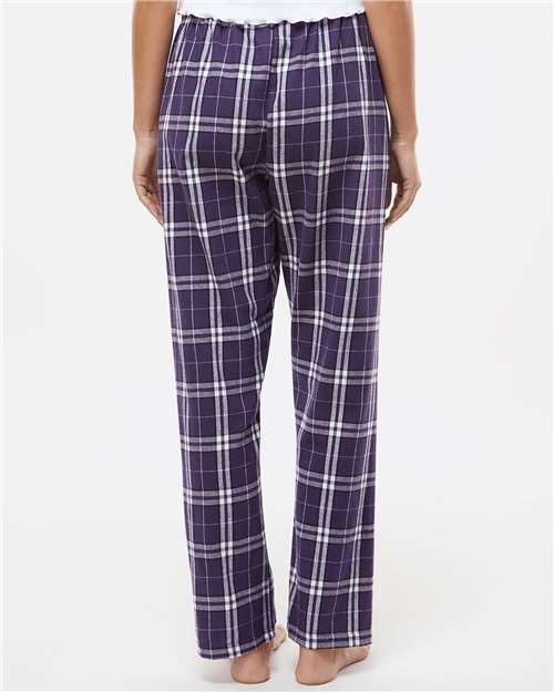 Boxercraft BW6620 Women's Haley Flannel Pants - Purple/ White Plaid - model back