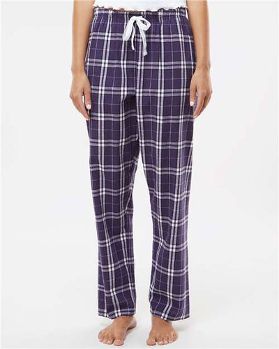 Boxercraft BW6620 Women's Haley Flannel Pants - Purple/ White Plaid - model front