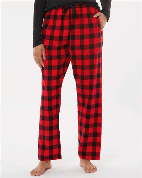 Boxercraft BW6620 Women's Haley Flannel Pants - Red/ Black Buffalo - model front
