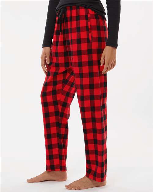 Boxercraft BW6620 Women's Haley Flannel Pants - Red/ Black Buffalo - model side
