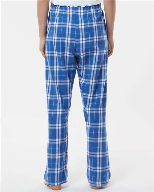 Boxercraft BW6620 Women's Haley Flannel Pants - Royal/ Silver Plaid - model back