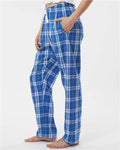 Boxercraft BW6620 Women's Haley Flannel Pants - Royal/ Silver Plaid - model side