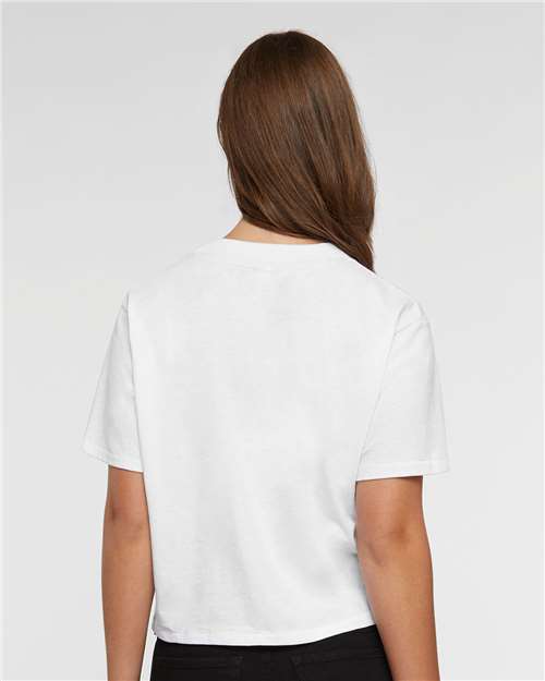 LAT 3518 Women's Boxy Tee - Blended White - model back