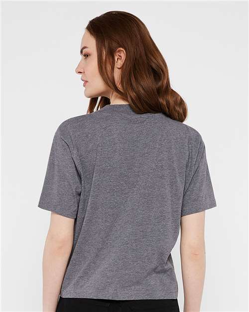 LAT 3518 Women's Boxy Tee - Granite Heather - model back