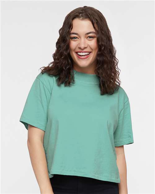 LAT 3518 Women's Boxy Tee - Saltwater - model front