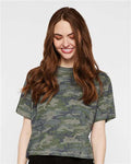 LAT 3518 Women's Boxy Tee - Vintage Camo - model front