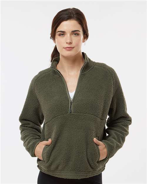 Boxercraft BW8501 Women's Everest Half-Zip Pullover - Olive - model front