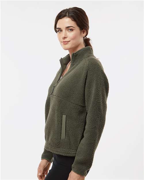 Boxercraft BW8501 Women's Everest Half-Zip Pullover - Olive - model side