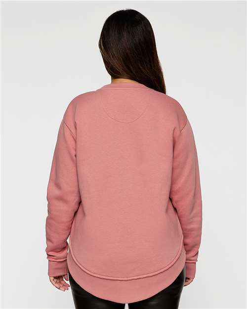 LAT 3525 Women's Weekend Crewneck Sweatshirt - Mauvelous - model back