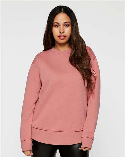 LAT 3525 Women's Weekend Crewneck Sweatshirt - Mauvelous - model front