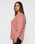LAT 3525 Women's Weekend Crewneck Sweatshirt - Mauvelous - model side