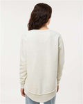 LAT 3525 Women's Weekend Crewneck Sweatshirt - Natural Heather - model back