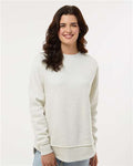 LAT 3525 Women's Weekend Crewneck Sweatshirt - Natural Heather - model front