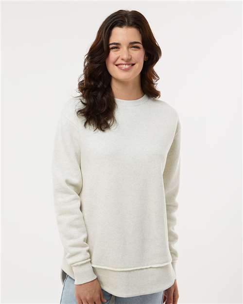 LAT 3525 Women's Weekend Crewneck Sweatshirt - Natural Heather - model front
