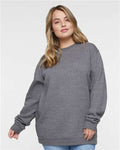 LAT 6925 Unisex Elevated Fleece Crewneck Sweatshirt - Granite Heather - model front