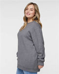 LAT 6925 Unisex Elevated Fleece Crewneck Sweatshirt - Granite Heather - model side