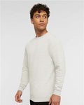 LAT 6925 Unisex Elevated Fleece Crewneck Sweatshirt - Natural Heather - model side