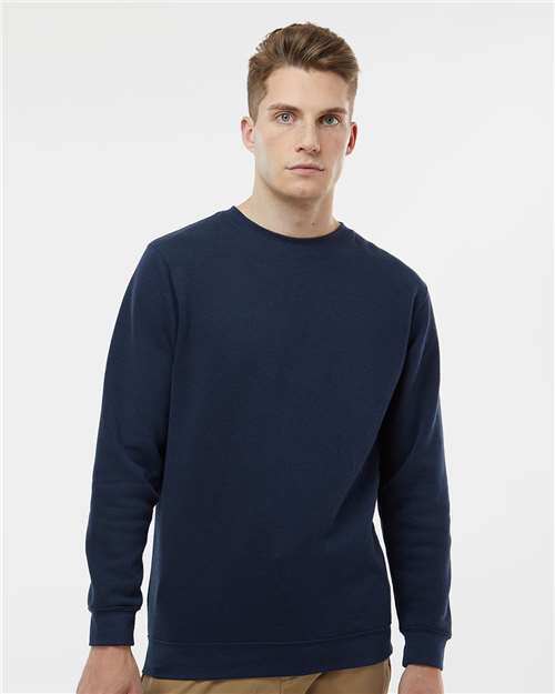 LAT 6925 Unisex Elevated Fleece Crewneck Sweatshirt - Navy - model front