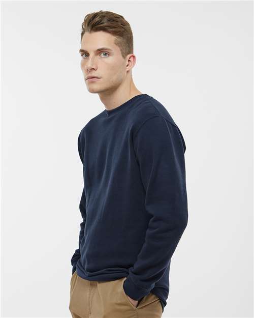 LAT 6925 Unisex Elevated Fleece Crewneck Sweatshirt - Navy - model side