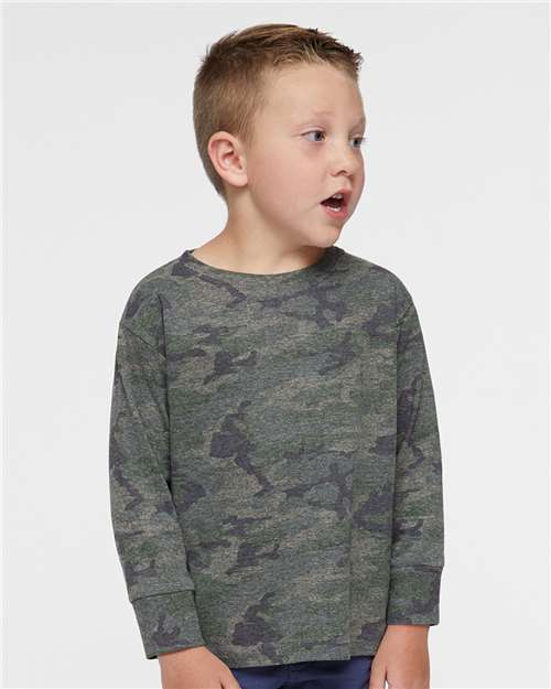 Rabbit Skins 3302 Toddler Fine Jersey Long Sleeve Tee - Vintage Camo - model front