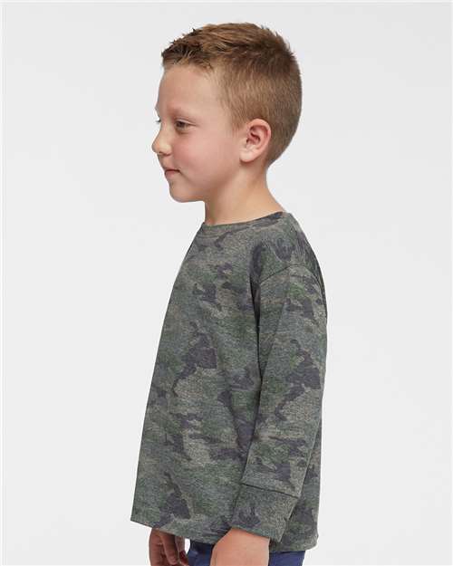 Rabbit Skins 3302 Toddler Fine Jersey Long Sleeve Tee - Vintage Camo - model side