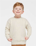 Rabbit Skins 3317 Toddler Fleece Crewneck Sweatshirt - Natural Heather - model front