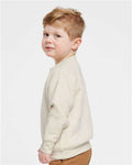 Rabbit Skins 3317 Toddler Fleece Crewneck Sweatshirt - Natural Heather - model side