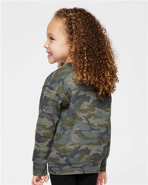 Rabbit Skins 3317 Toddler Fleece Crewneck Sweatshirt - Vintage Camo - model back