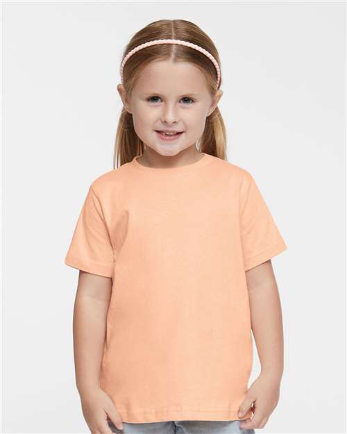 Rabbit Skins 3321 Toddler Fine Jersey Tee - Peachy - model front