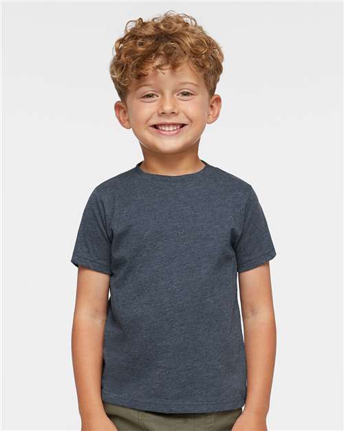 Rabbit Skins 3321 Toddler Fine Jersey Tee - Vintage Denim - model front