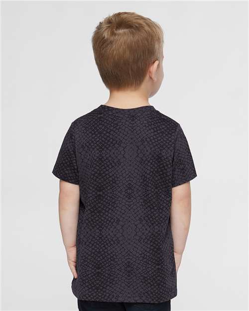 Rabbit Skins 3321 Toddler Fine Jersey Tee - Black Reptile - model back