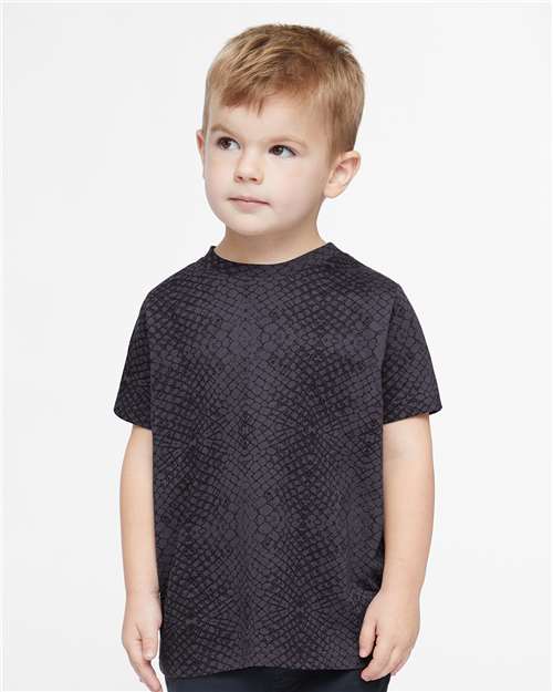 Rabbit Skins 3321 Toddler Fine Jersey Tee - Black Reptile - model front