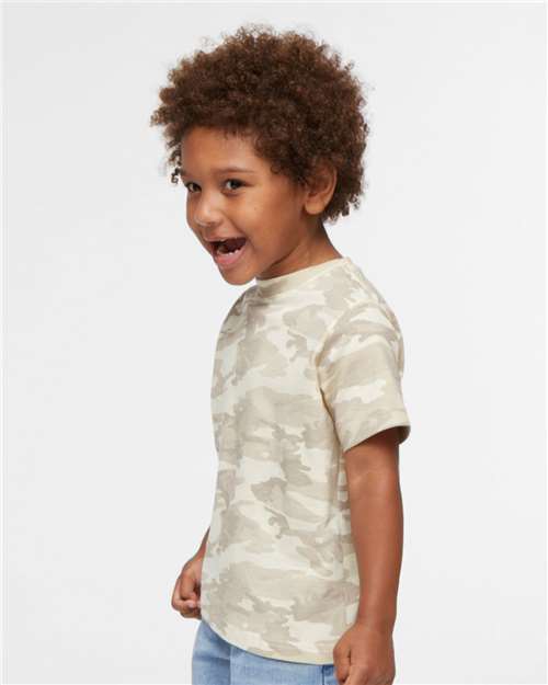 Rabbit Skins 3321 Toddler Fine Jersey Tee - Natural Camo - model side