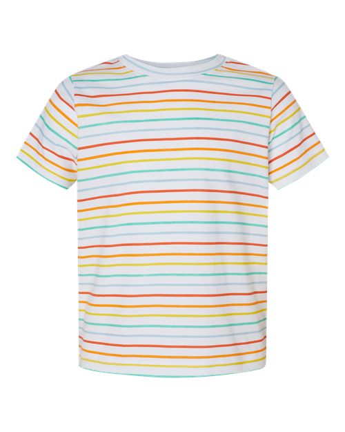 Rabbit Skins 3321 Toddler Fine Jersey Tee - Rainbow Stripe - front