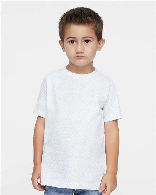 Rabbit Skins 3321 Toddler Fine Jersey Tee - White Reptile - model front