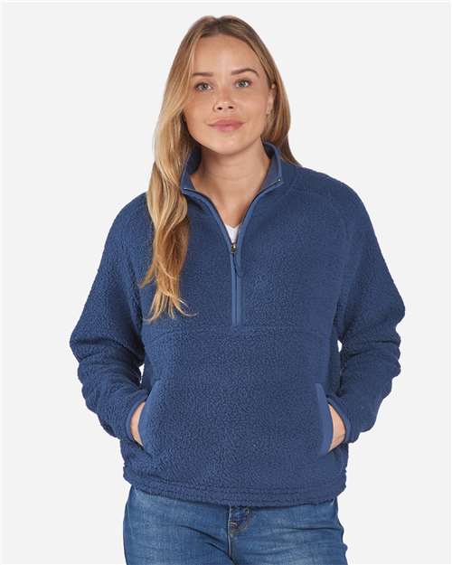 Boxercraft BW8501 Women's Everest Half-Zip Pullover - Indigo - model front