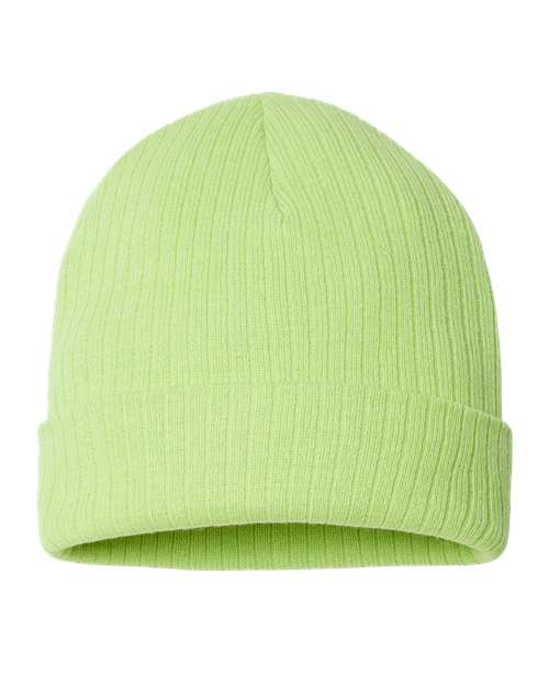 Atlantis Headwear RIO Sustainable Rib Cuffed Beanie - Acid Green - back