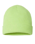 Atlantis Headwear RIO Sustainable Rib Cuffed Beanie - Acid Green - front